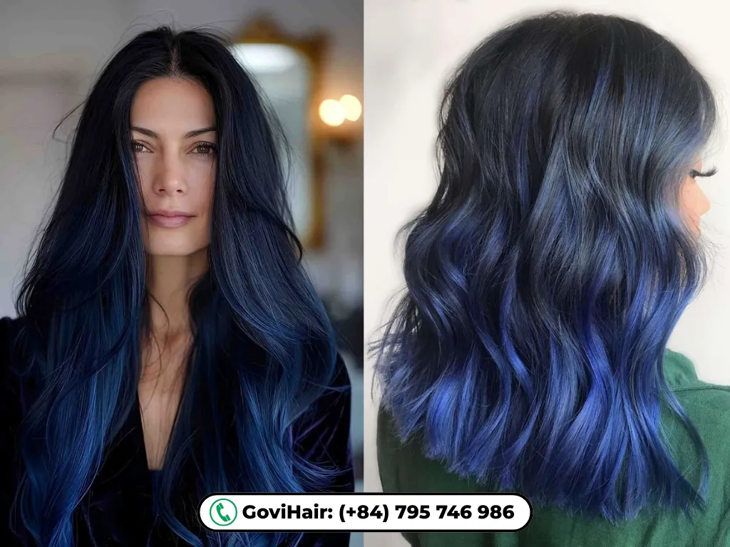 Blue Black Hair Color: Shades, Ideas, and How to Get the Perfect Look 10 Ombre blue black hair
