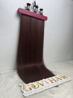 Straight Bulk Human Hair for Braiding 26 Inch #30 Auburn Brown Color 7 Bulk Human Hair for Braiding #30 Auburn Brown