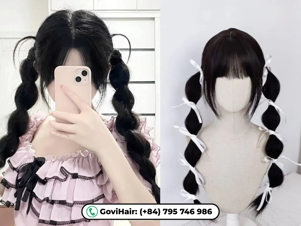 Chinese bubble braids