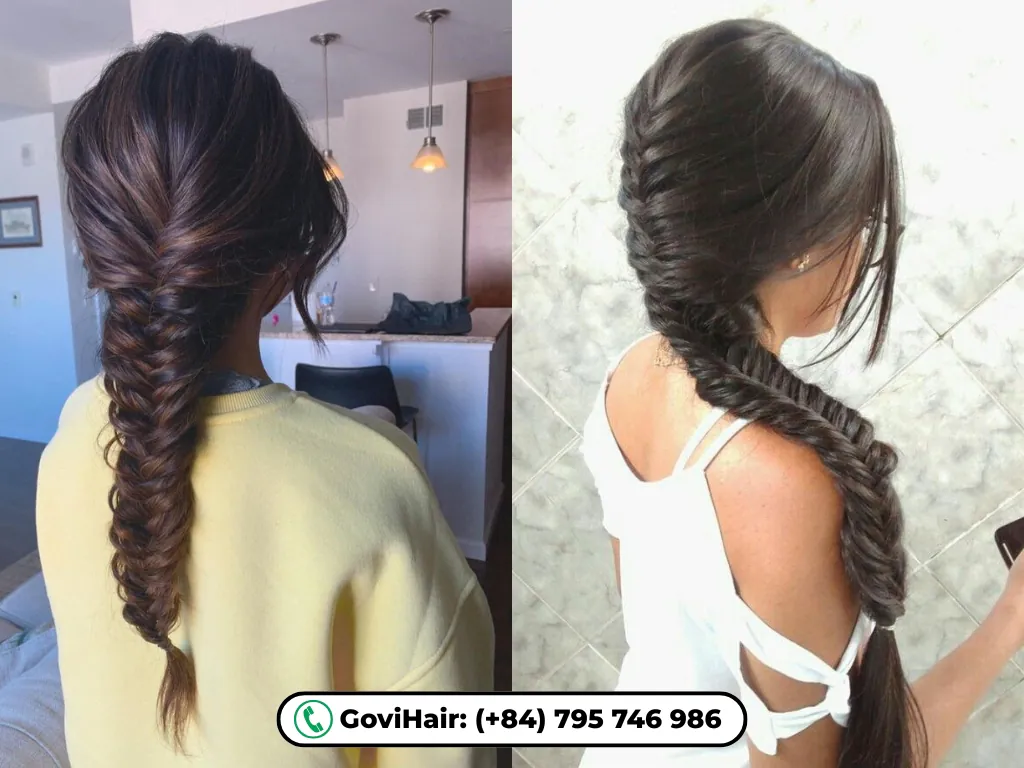 The most popular modern Chinese braided hairstyle is fishtail braid