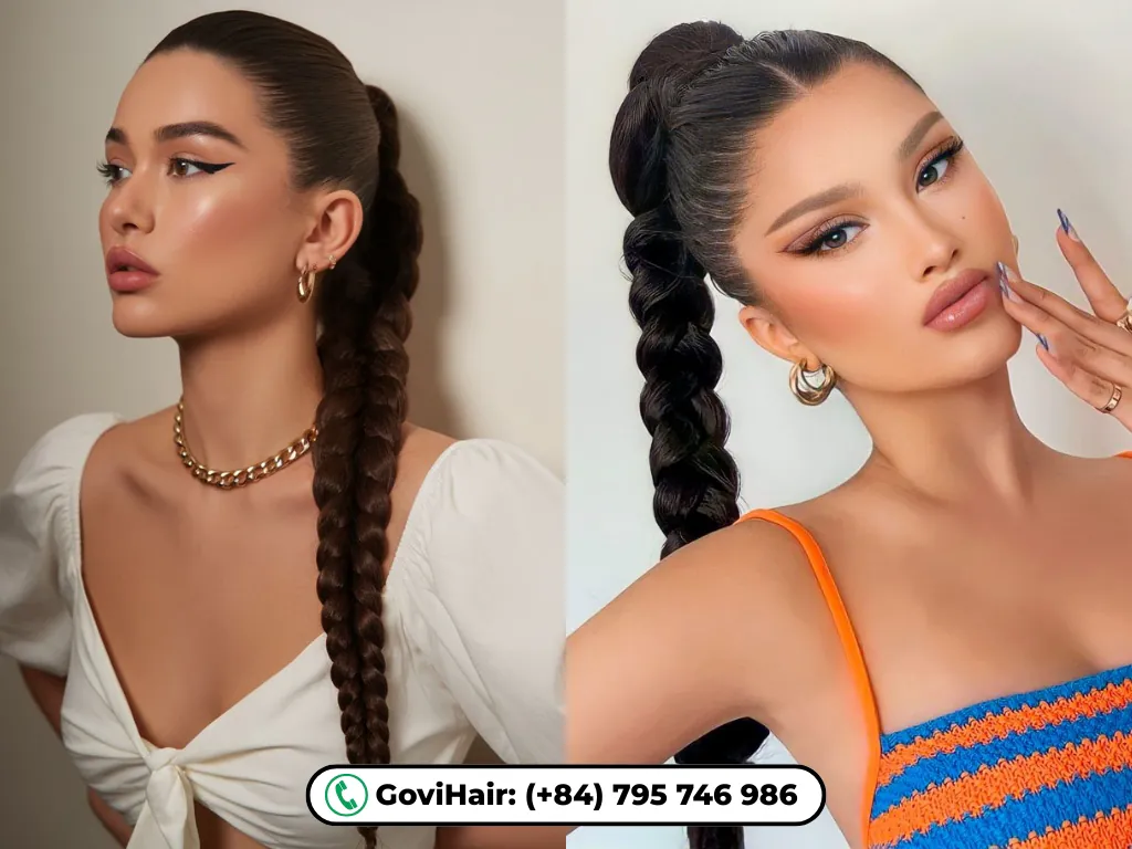 20+ Trendy Hairstyles for Oval Faces: Find Your Perfect Fit 23 Slick-back ponytail