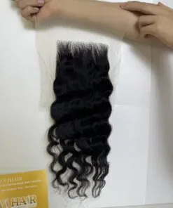 HD Lace Closure 6x6 Deep Wave 22 Inch #1B Natural Black Color Human Hair 7 HD Lace Closure 6x6 Deep Wave 22 Inch #1B