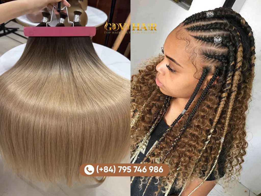 Crochet braids involve cornrowing the natural hair and looping pre-braided