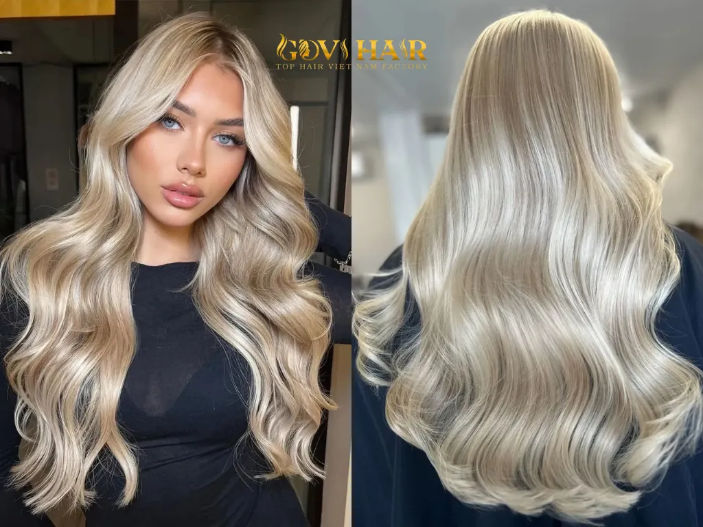 Pearl blonde is a soft, luminous blonde hair color 