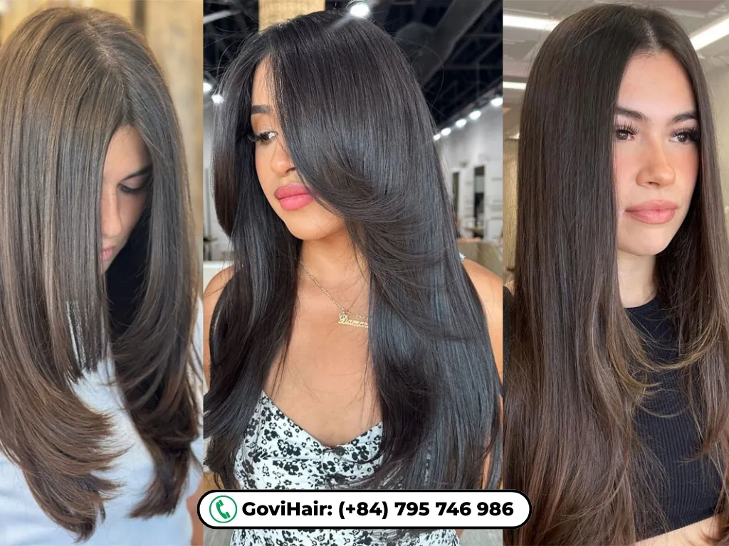 Long front layer hairstyle