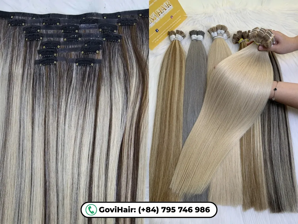 Clip-in and tape-in human hair extension at GoviHair
