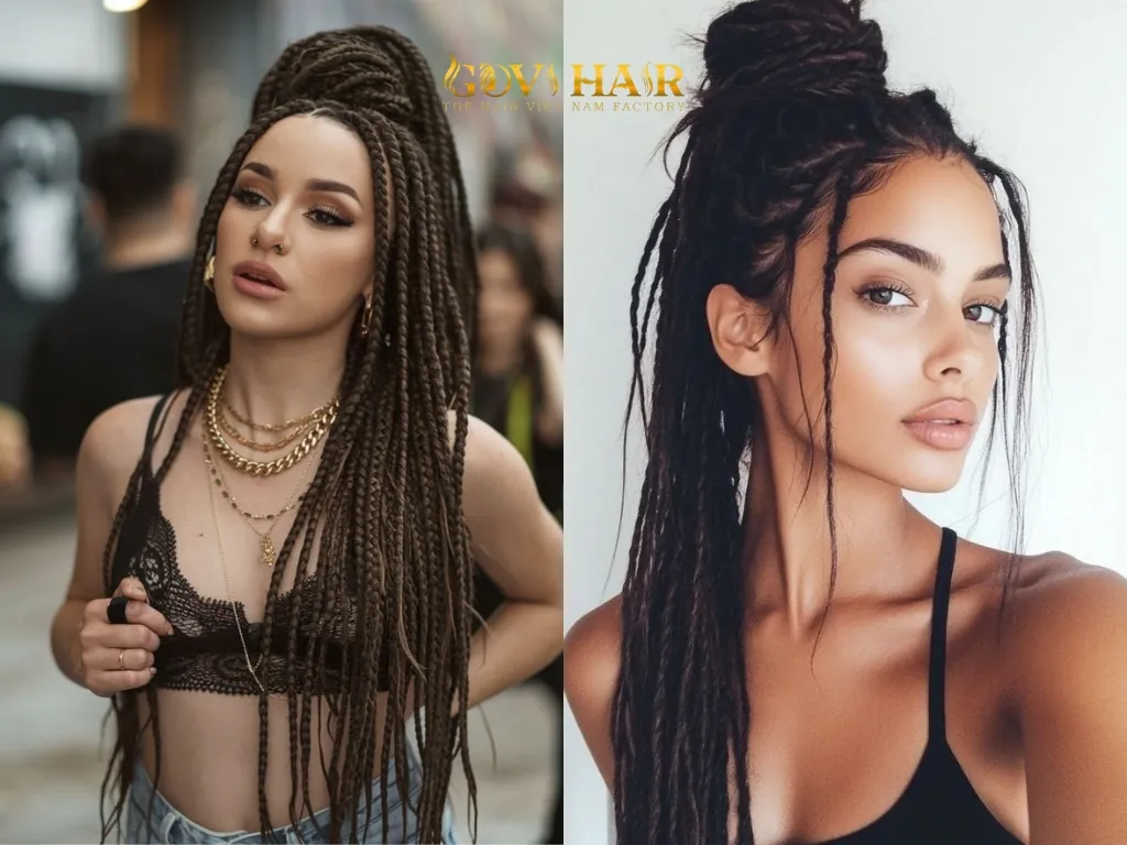 15 Stunning Dread Twist Hairstyles You Need to Try This Year 5 Half-Up Top Knot Dread Twist secures the top third of the twisted locs into a small
