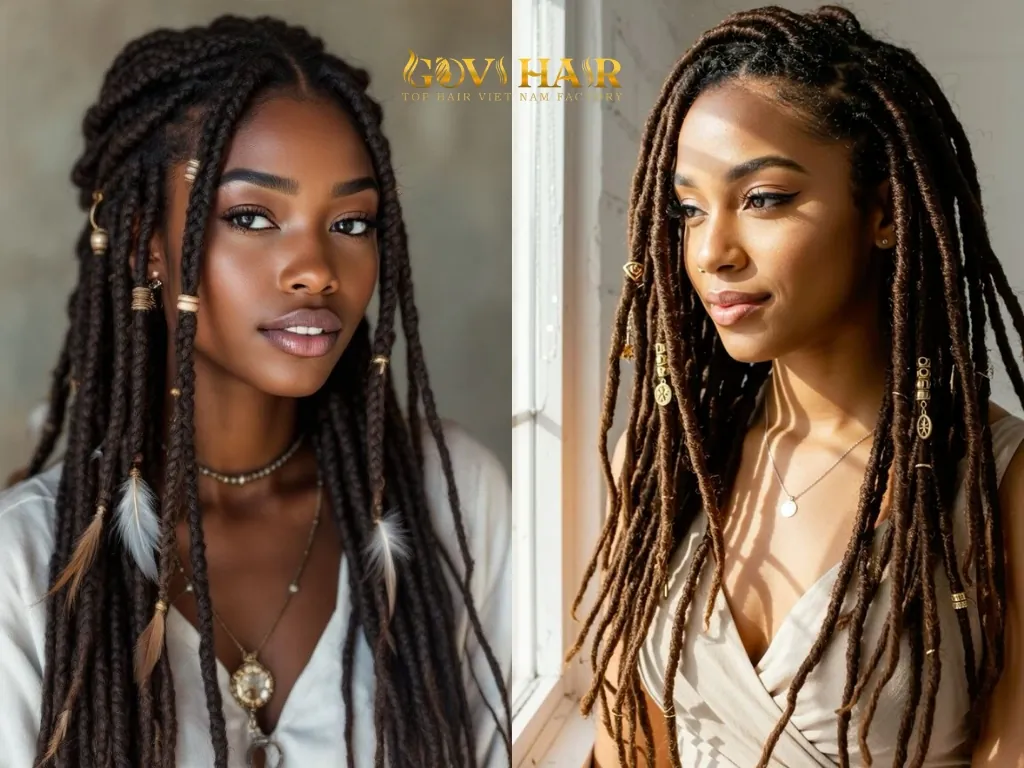 15 Stunning Dread Twist Hairstyles You Need to Try This Year 8 The twists are accessorized with metallic cuffs, rings, etc.