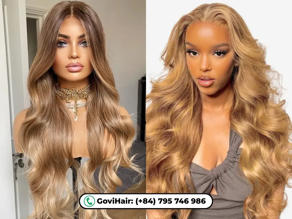 What Is a Natural Color in Human Hair Wigs? 16 Caramel and honey brown