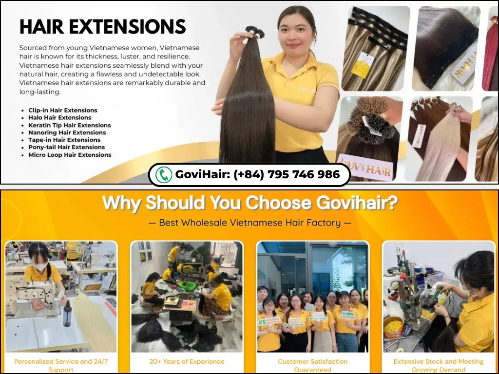 What Are Halo Hair Extensions? The No-Clip Secret to Fuller Hair 8 GoviHair - A Trusted Vietnamese Hair Vendor for buying halo hair extensions