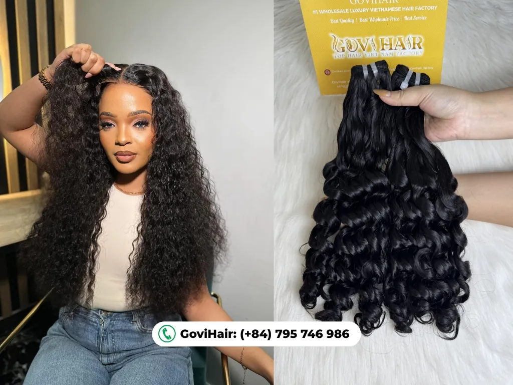 A 24-inch curly bundle usually appears only 18–20 inches long.