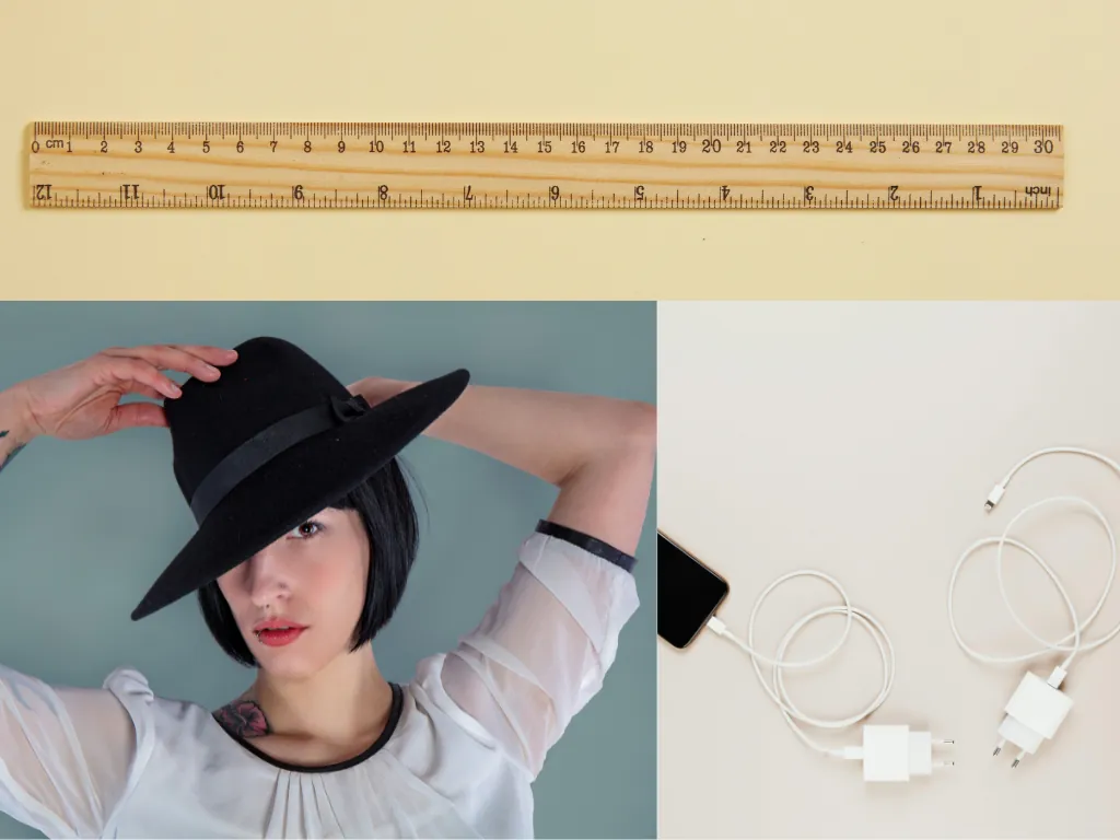 Phone charger cable, hat or ruler can be your alternative tools to measure your head.