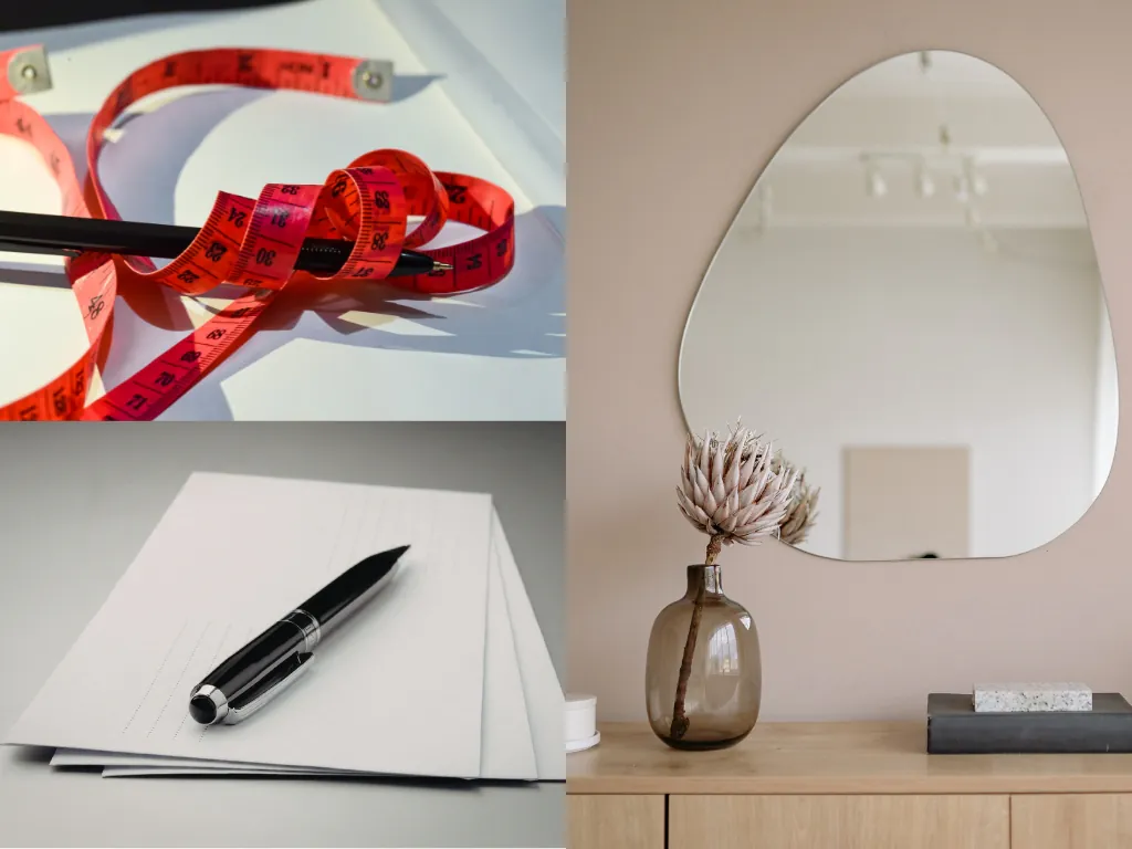 Prepare tape, mirror, pens & paper before starting to measure your head.