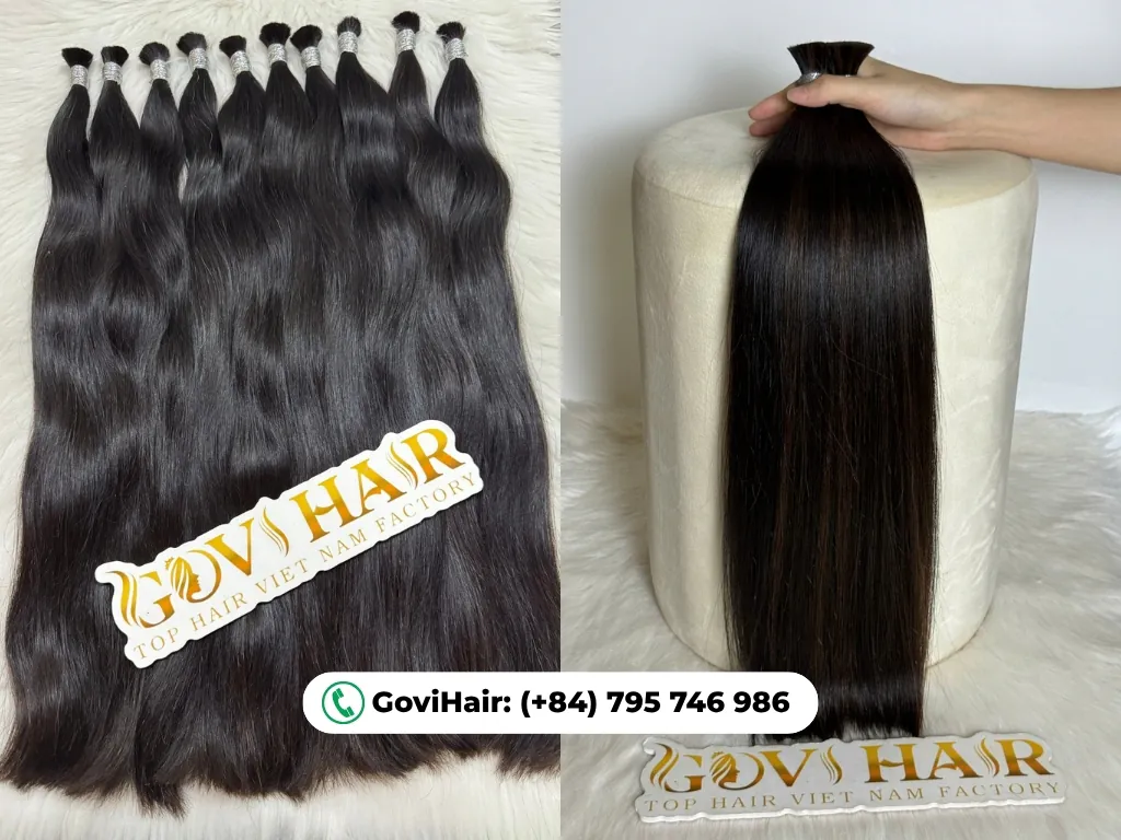Raw bulk hair is 100% unprocessed human hair with intact cuticles