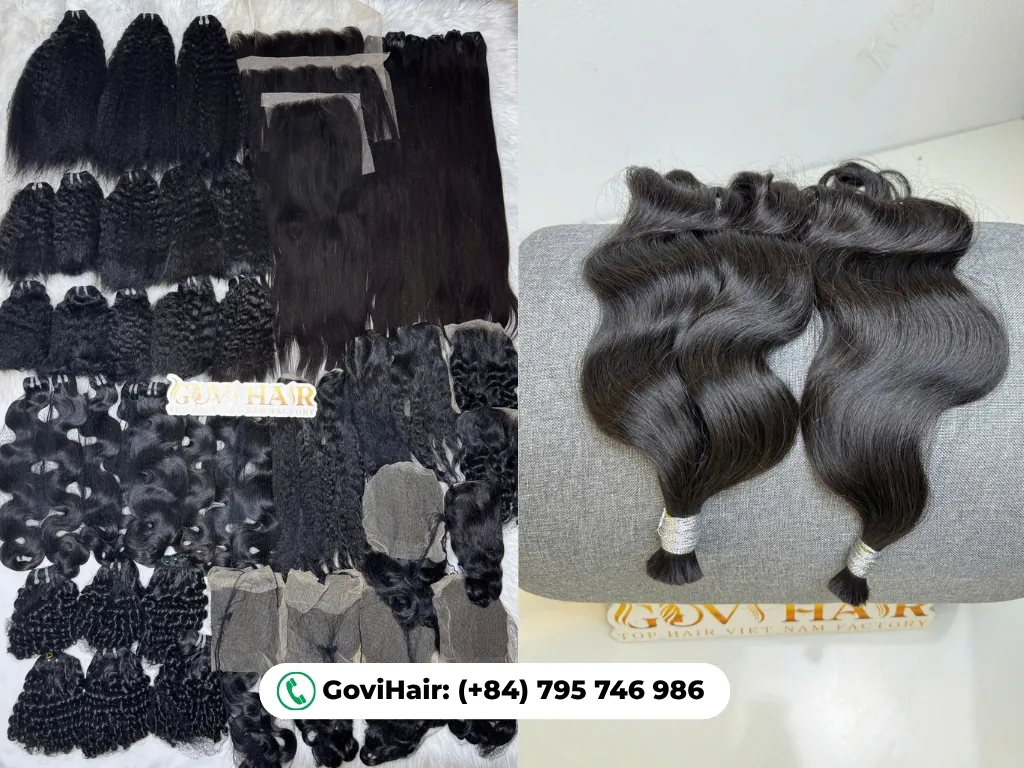 Raw Vietnamese hair is 100% unprocessed human hair.