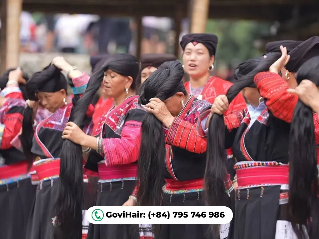 Raw Vietnamese hair is gathered directly from donors in rural areas 