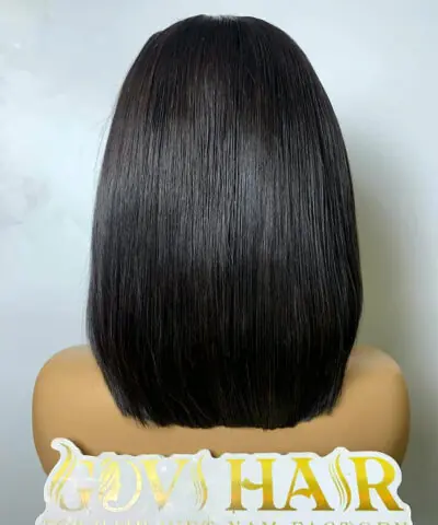 Short Bob Wig 2x6 HD Lace Closure 10 Inch Silky Straight Natural Black 7 Short bob wig 10 inch back view