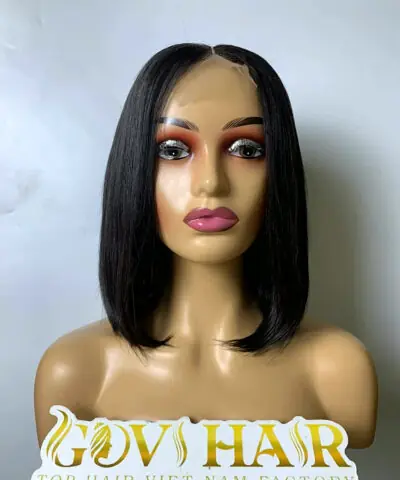 Short Bob Wig 2x6 HD Lace Closure 10 Inch Silky Straight Natural Black 5 Short bob wig 2x6 closure front view