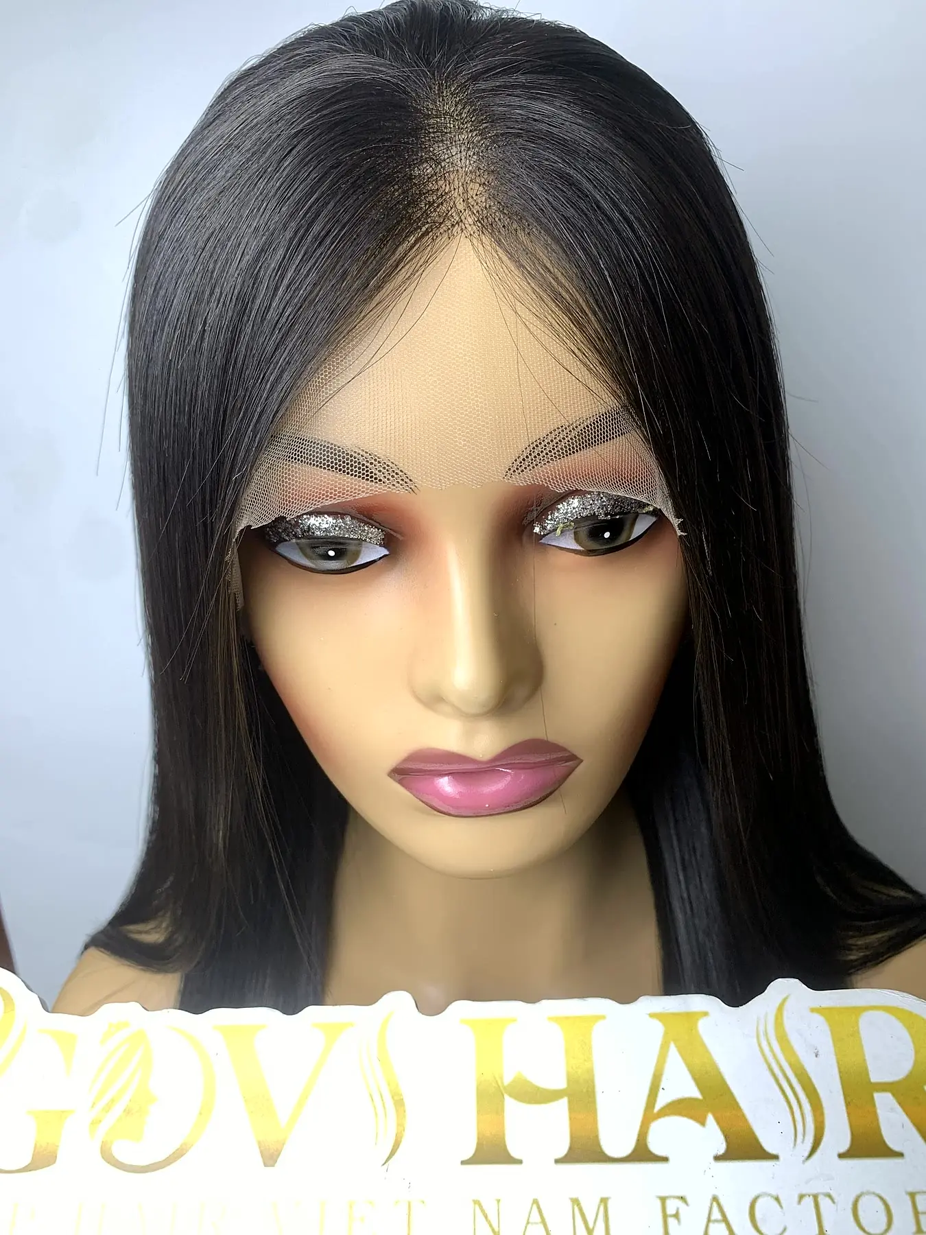 16 inch full lace human hair wig front