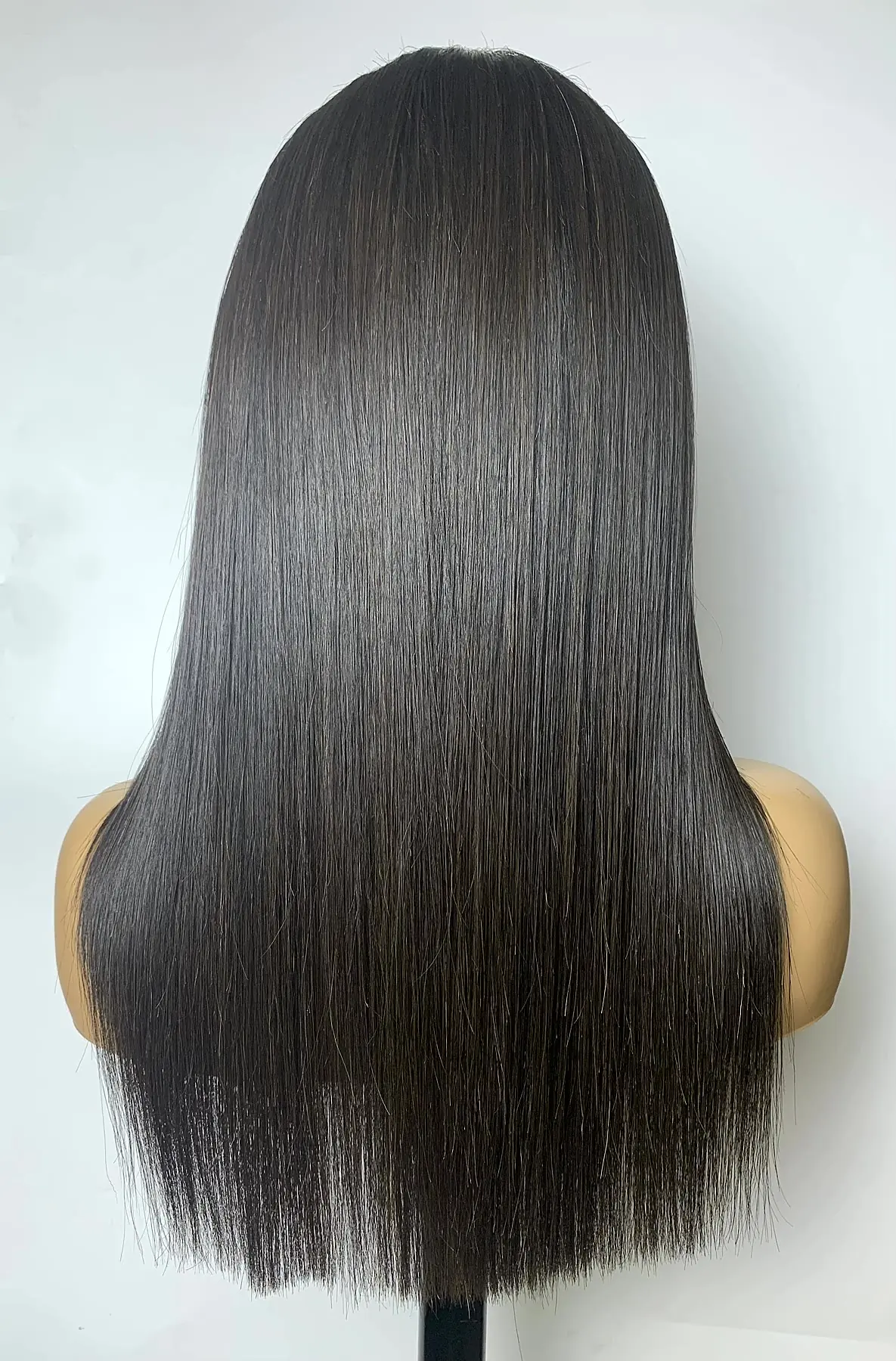 Full lace human hair wig straight back view