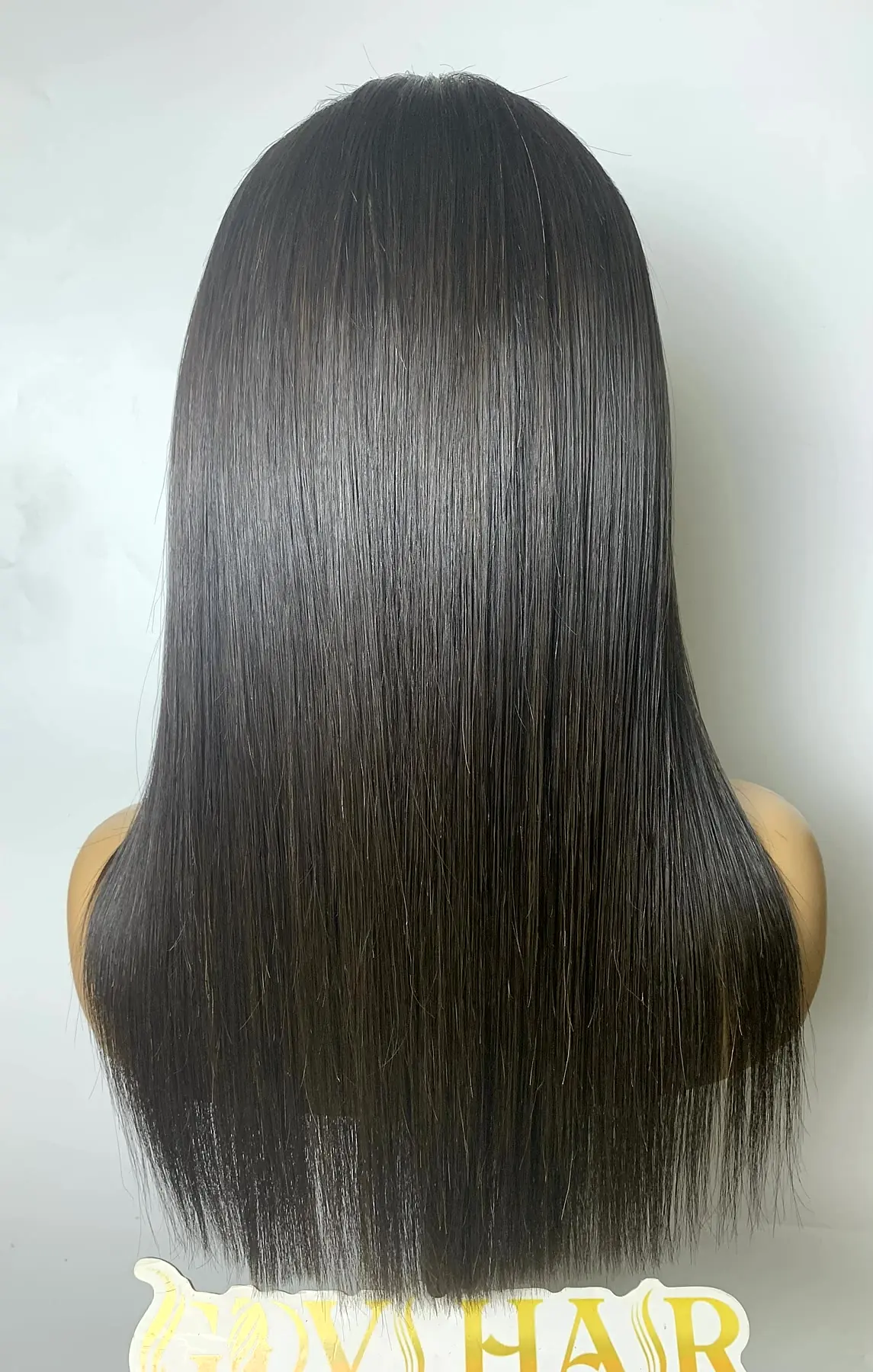 Natural black full lace wig back length