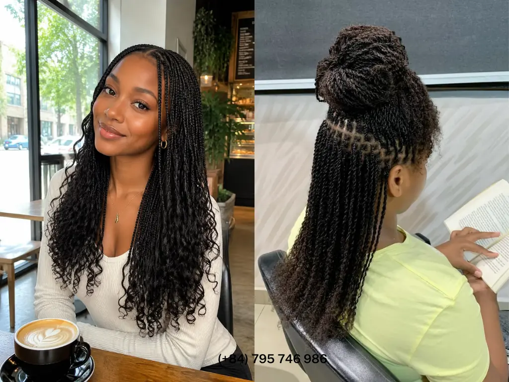 Braider using bulk braiding hair vendors supply