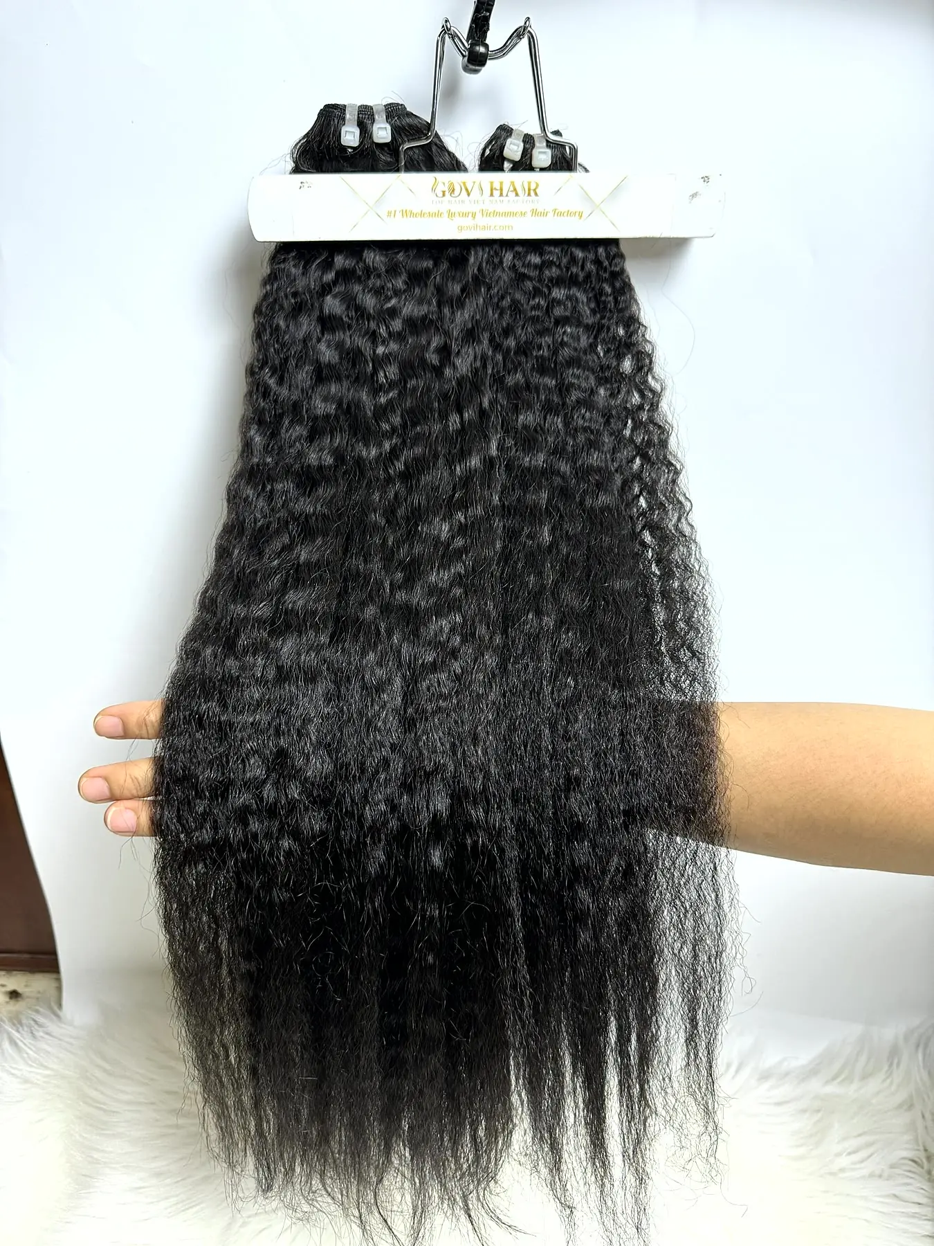 24 Inch Kinky Straight Bundles Raw Hair Super Double Drawn Wholesale 2 Kinky straight bundles 24 inch on hanger