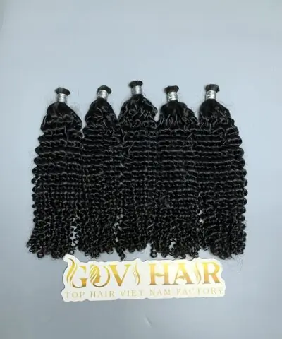 22 Inch Burmese Curly Braiding Hair Raw Bulk Human Hair Wholesale 8 Burmese curly braiding hair five bulk bundles