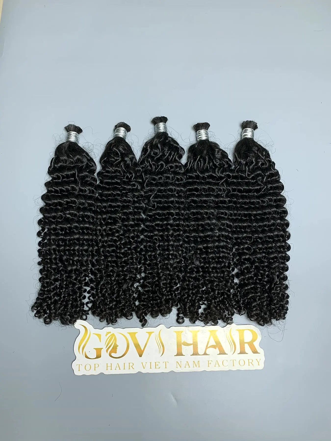 22 Inch Burmese Curly Braiding Hair Raw Bulk Human Hair Wholesale 3 Burmese curly braiding hair five bulk bundles