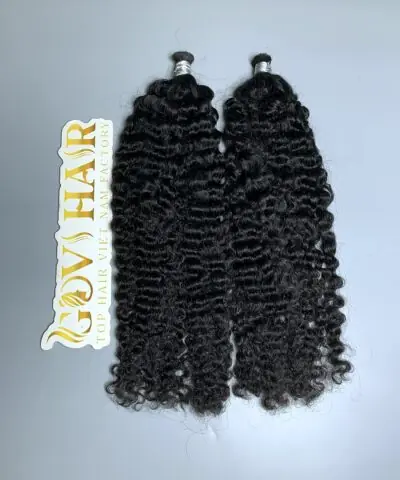 22 Inch Burmese Curly Braiding Hair Raw Bulk Human Hair Wholesale 9 Burmese curly braiding hair two bulk bundles