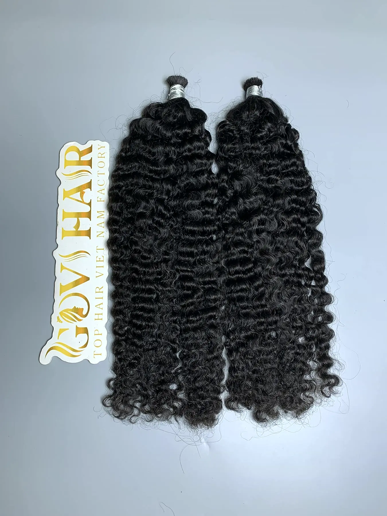 22 Inch Burmese Curly Braiding Hair Raw Bulk Human Hair Wholesale 4 Burmese curly braiding hair two bulk bundles