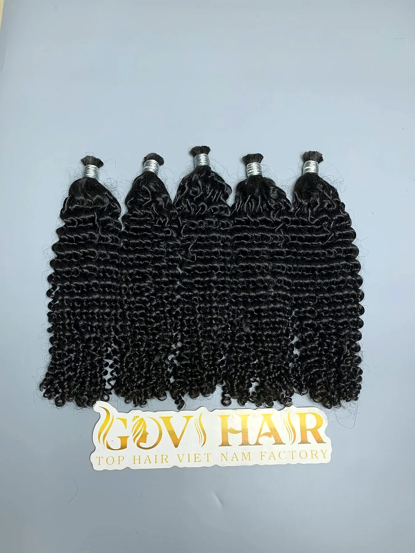 22 Inch Burmese Curly Braiding Hair Raw Bulk Human Hair Wholesale 5 Burmese curly braiding hair raw bulk side