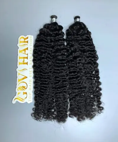 22 Inch Burmese Curly Braiding Hair Raw Bulk Human Hair Wholesale 11 Burmese curly braiding hair raw bulk close up