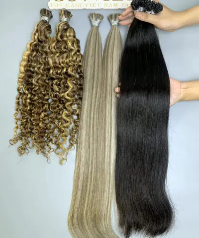 I tip hair extensions close up view 2