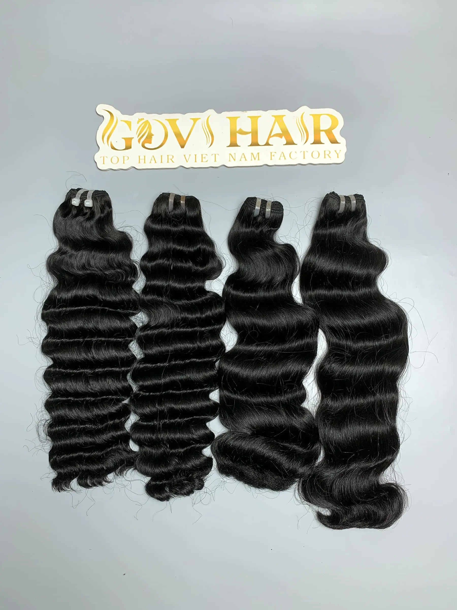 raw hair bundles with deep curly and natural wave close up view 2