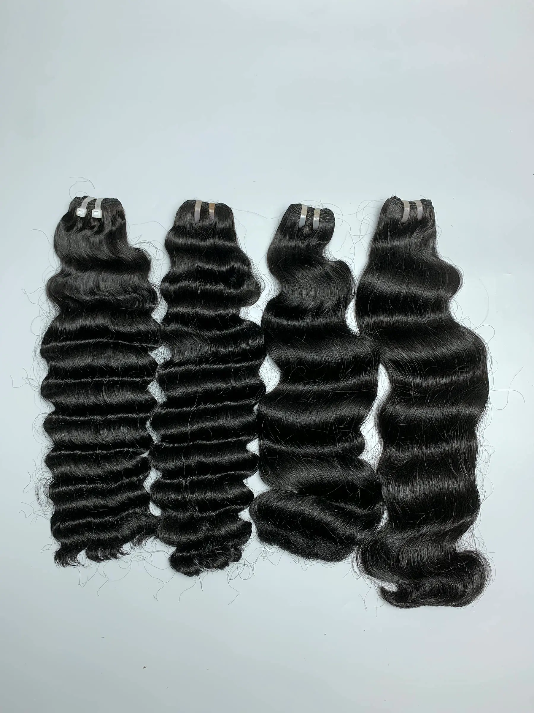 raw hair bundles with deep curly and natural wave close up view 3