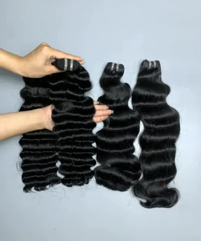 raw hair bundles with deep curly and natural wave close up view 4