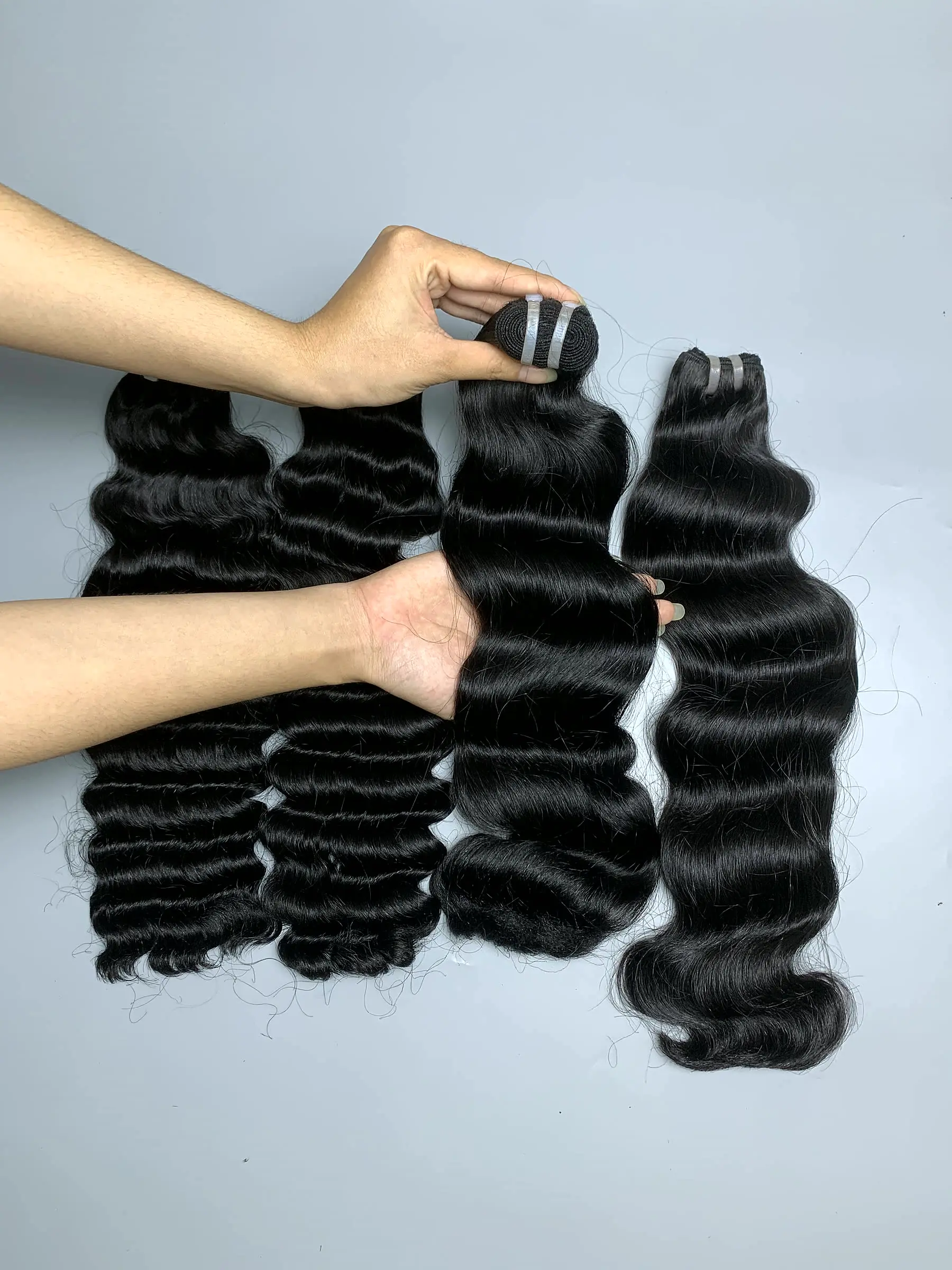 raw hair bundles with deep curly and natural wave close up view 5
