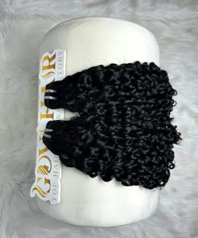 Pixie curly hair bundles 20 inch on stand