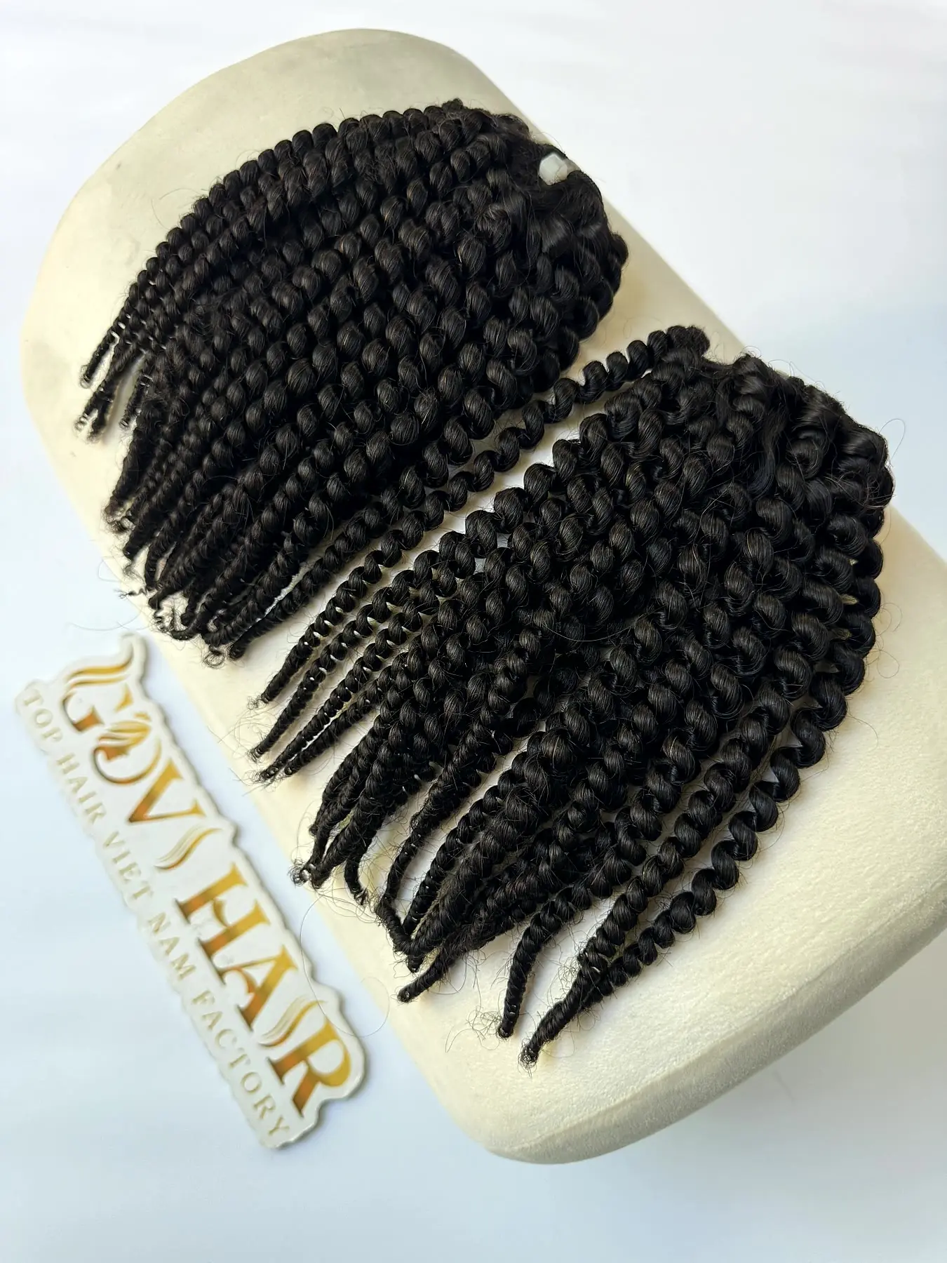 Spring curl hair extensions #1B weft bundles