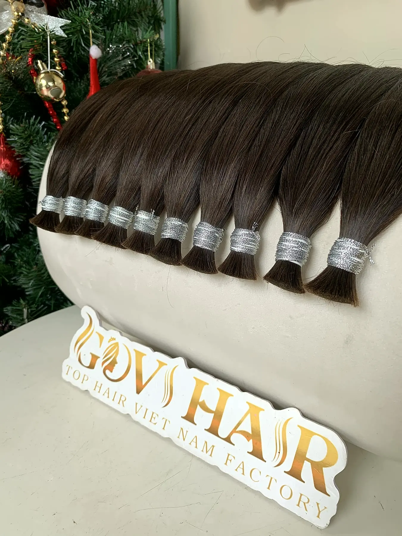 Human hair bulk #2C tied bundle tops