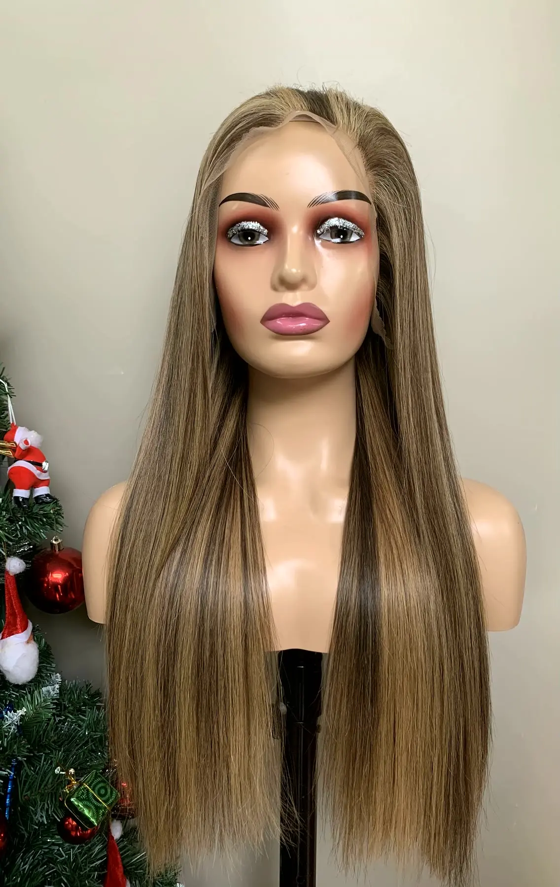 13x4 Lace Front Wig 20 Inch Bone Straight Mix Piano Highlight HD Lace 1 13x4 lace front wig mix piano front view
