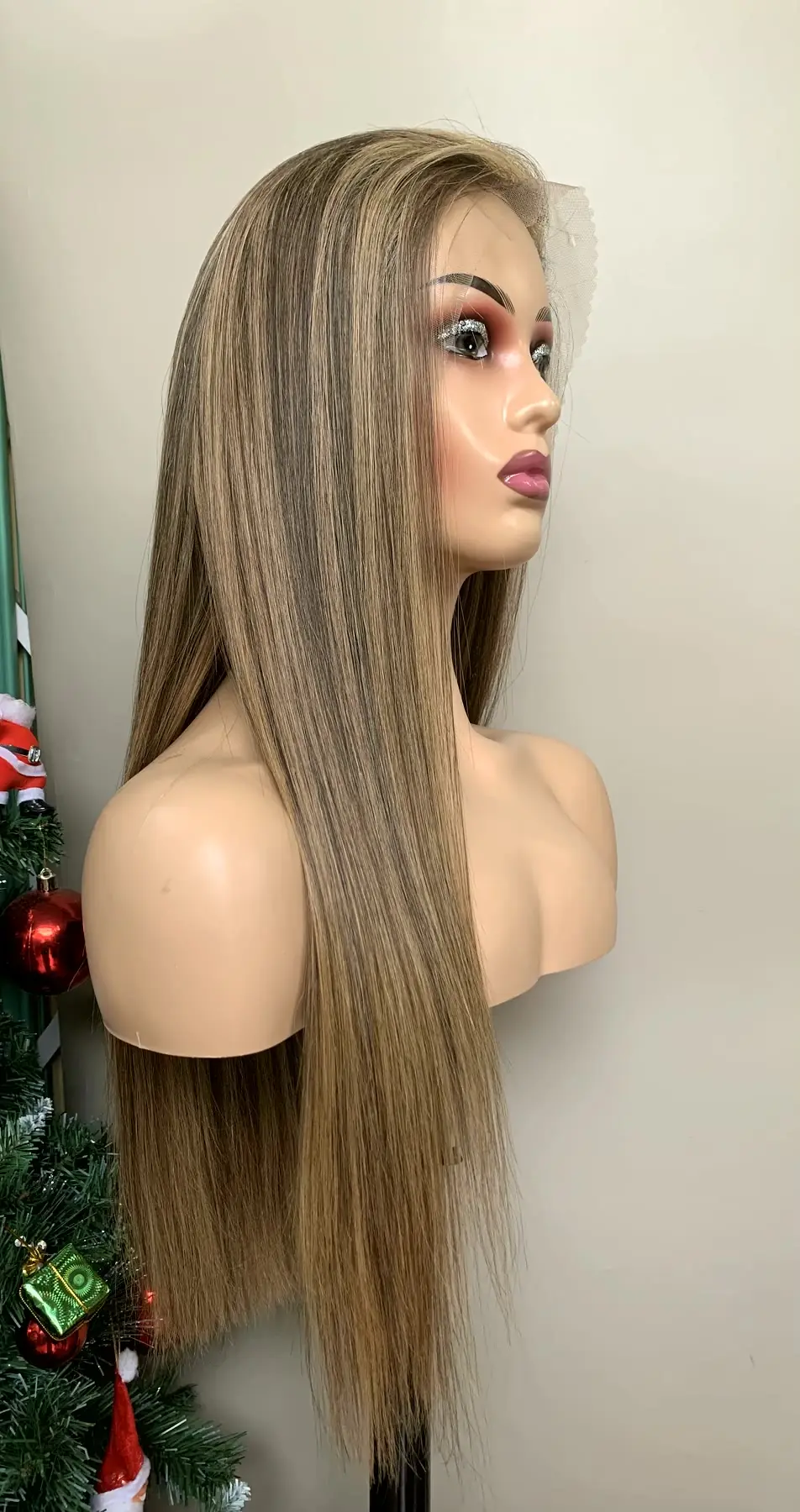 13x4 Lace Front Wig 20 Inch Bone Straight Mix Piano Highlight HD Lace 3 13x4 lace front wig 20 inch side profile