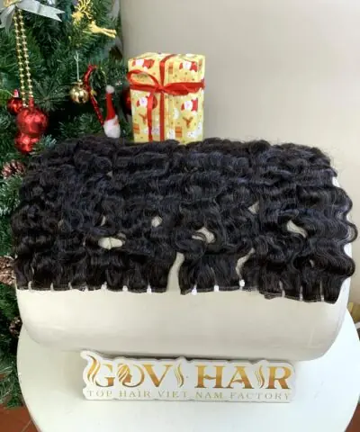 Curly weft extensions #2 dark brown wefts