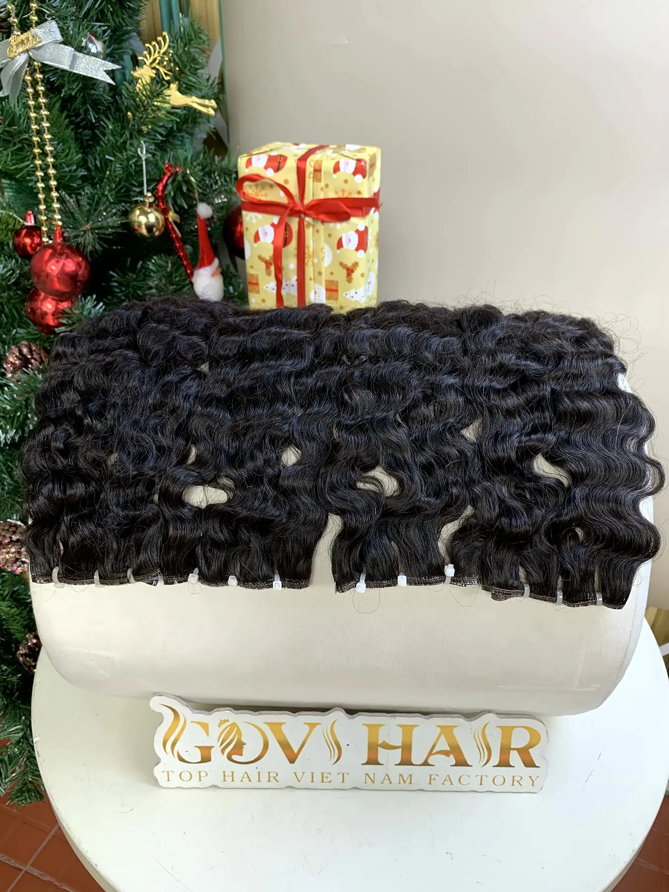 Curly weft extensions #2 dark brown wefts