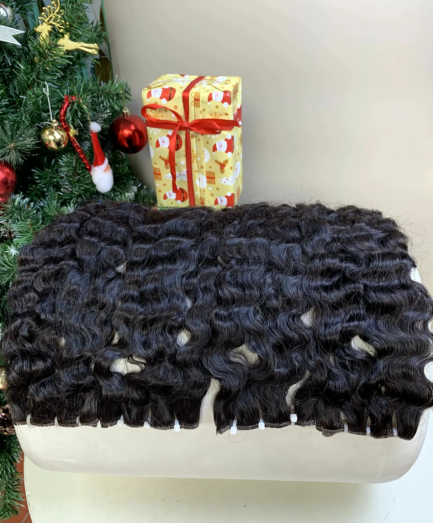 Curly weft extensions kinky curly full length