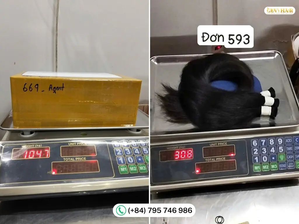 Vietnamese Hair Vendor UK: Top 5 Factories, 2026 Prices and Best-Sellers 2 Vietnamese hair order weighed on factory scale
